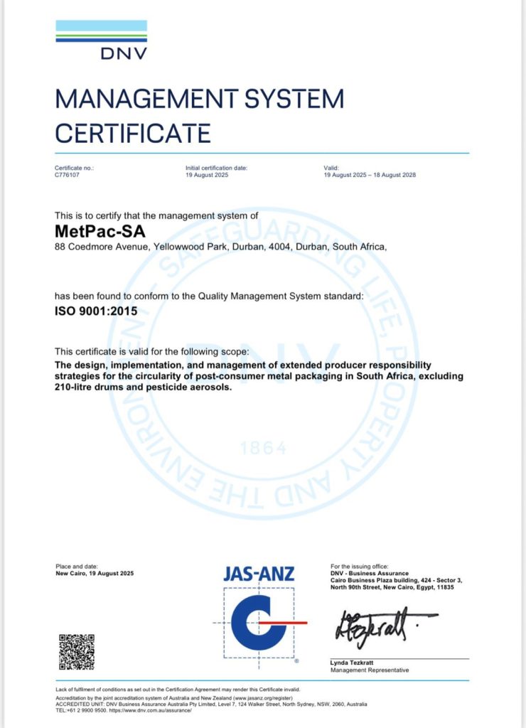 DNV ISO:9001 Management System Certificate